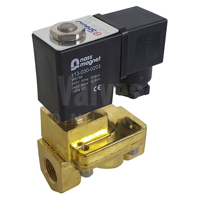 ATEX Brass 0.5-15 Bar Servo Assisted Solenoid Valve