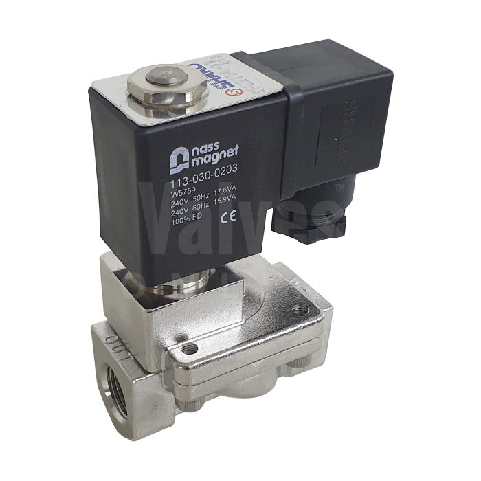 ATEX Stainless Steel 0.5-15 Bar Servo Assisted Solenoid Valve