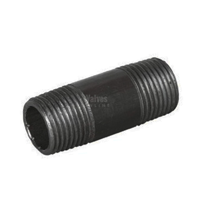 Black Malleable Iron Male Barrel Nipple