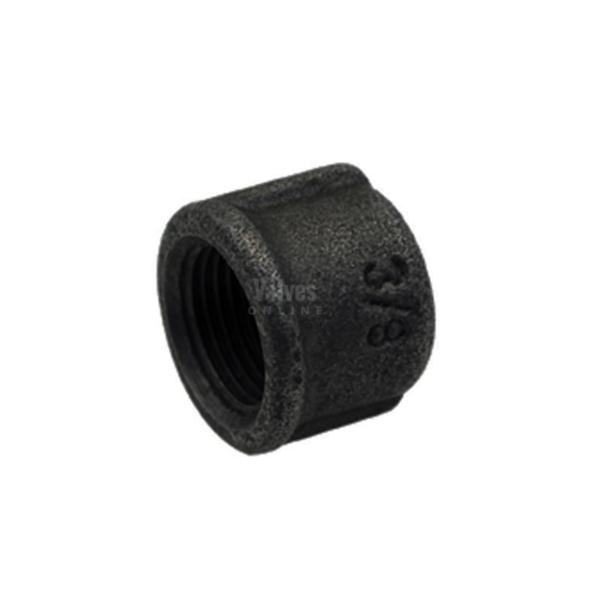 Black Malleable Iron Female Round Head Cap