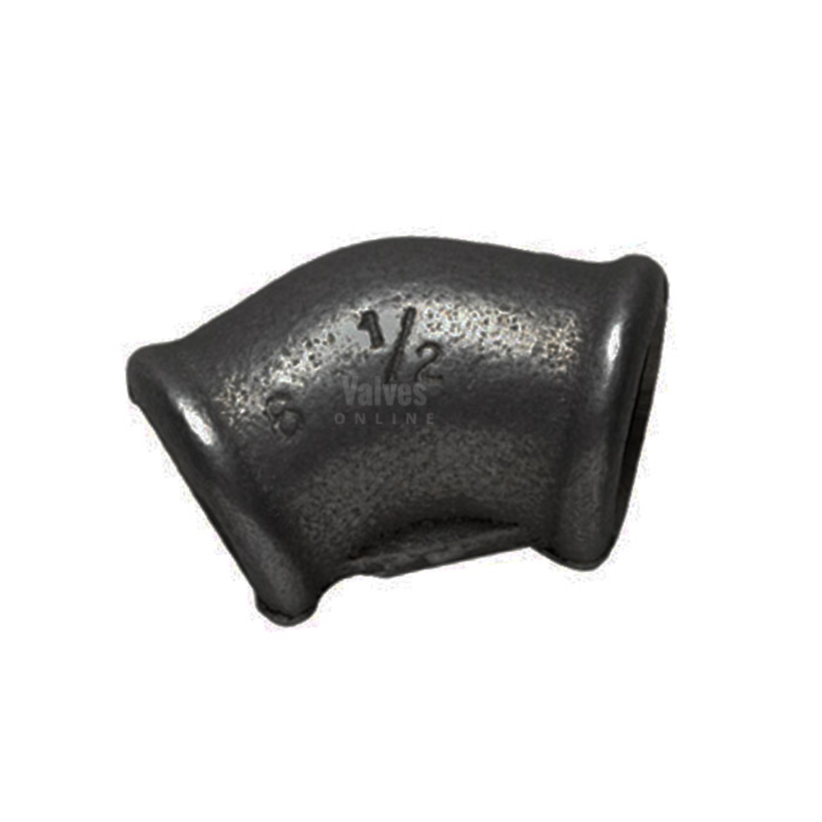 Black Malleable Iron Male / Female 45° Elbow