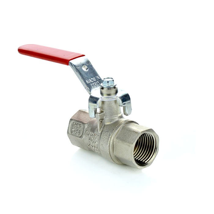 Economy Brass Ball Valve BSI Gas Approved HTB Red Lever