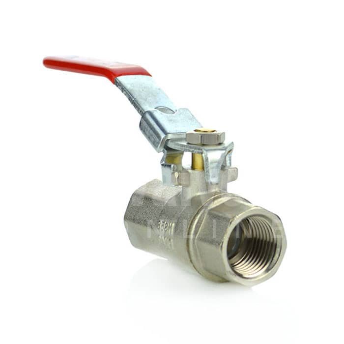 Brass Ball Valve with Red Locking Lever - NPT