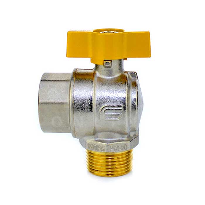 Brass Male x Female Angle Pattern Ball Valve - EN331 Gas