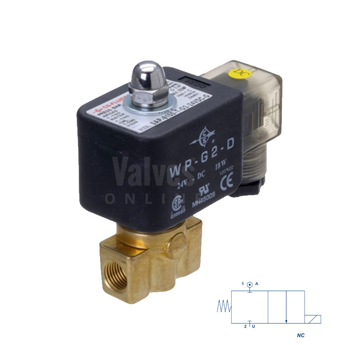 Brass Solenoid Valve 0-150 Bar Rated High Pressure - Size: 1/8"