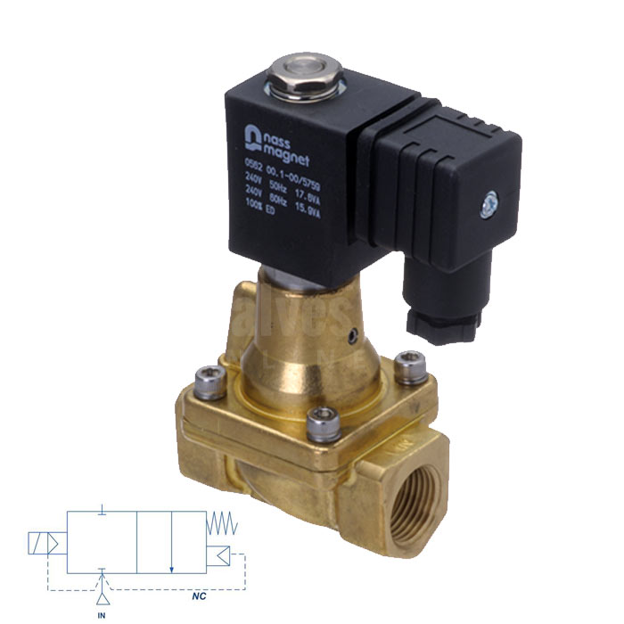 Brass Solenoid Valve 0.5-50 Bar Rated High Pressure