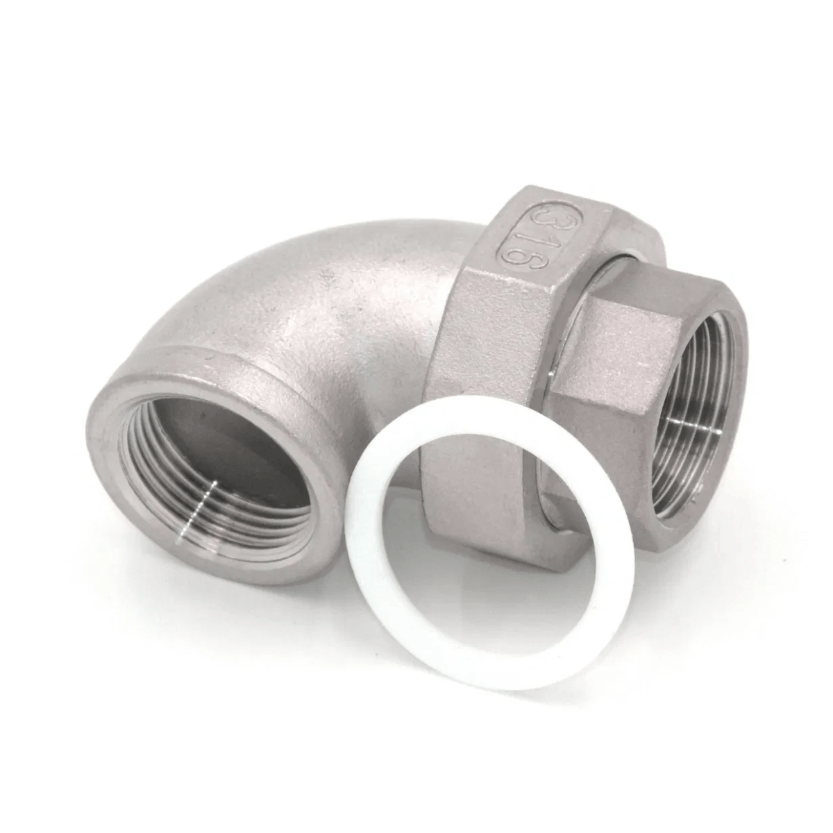 BSP Stainless Steel PTFE Union Elbow - Class 150