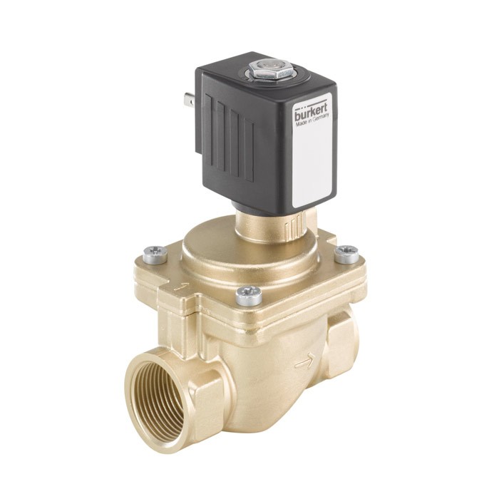 Burkert 6281 Brass NO Solenoid Valve with Kick & Drop Coil