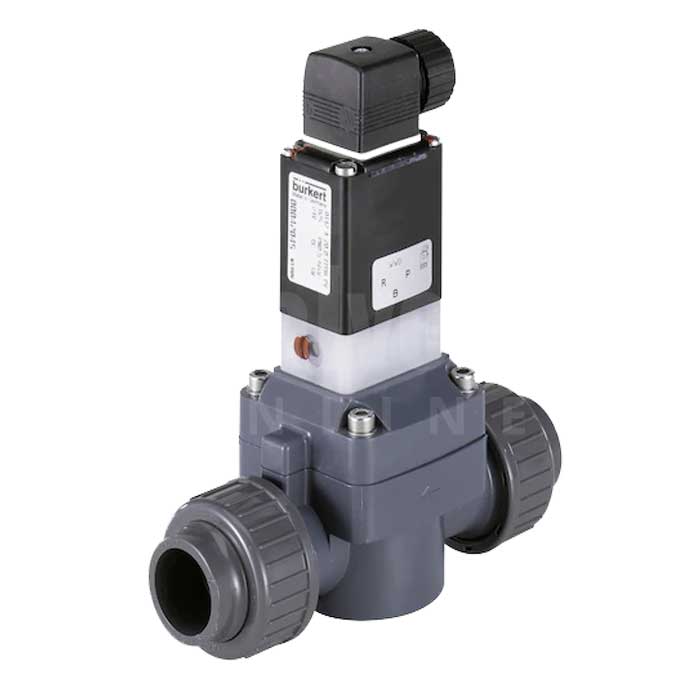 Burkert Type 0142 PVC 2/2 Solenoid Valve for Aggressive Media