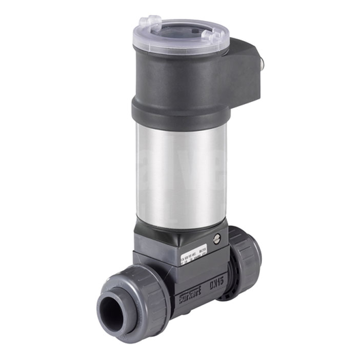 Burkert Type 8036 Inline PVC Flowmeter with Paddle Wheel