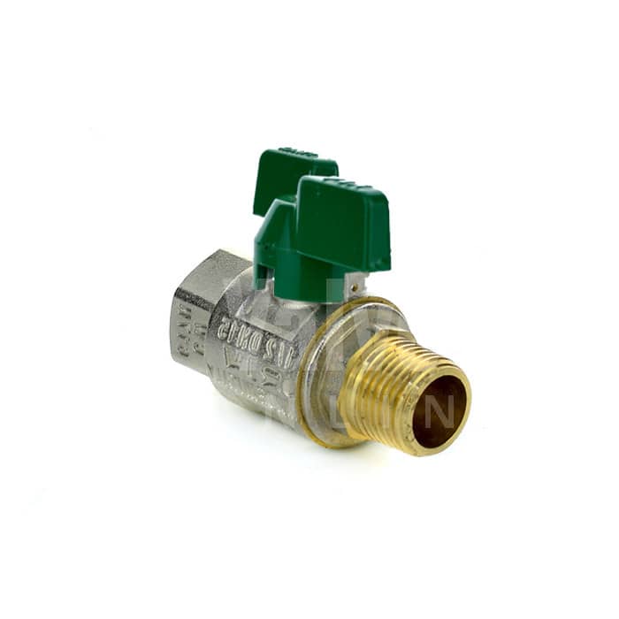 Economy Heavy Pattern Male x Female Brass Ball Valve - Butterfly Handle