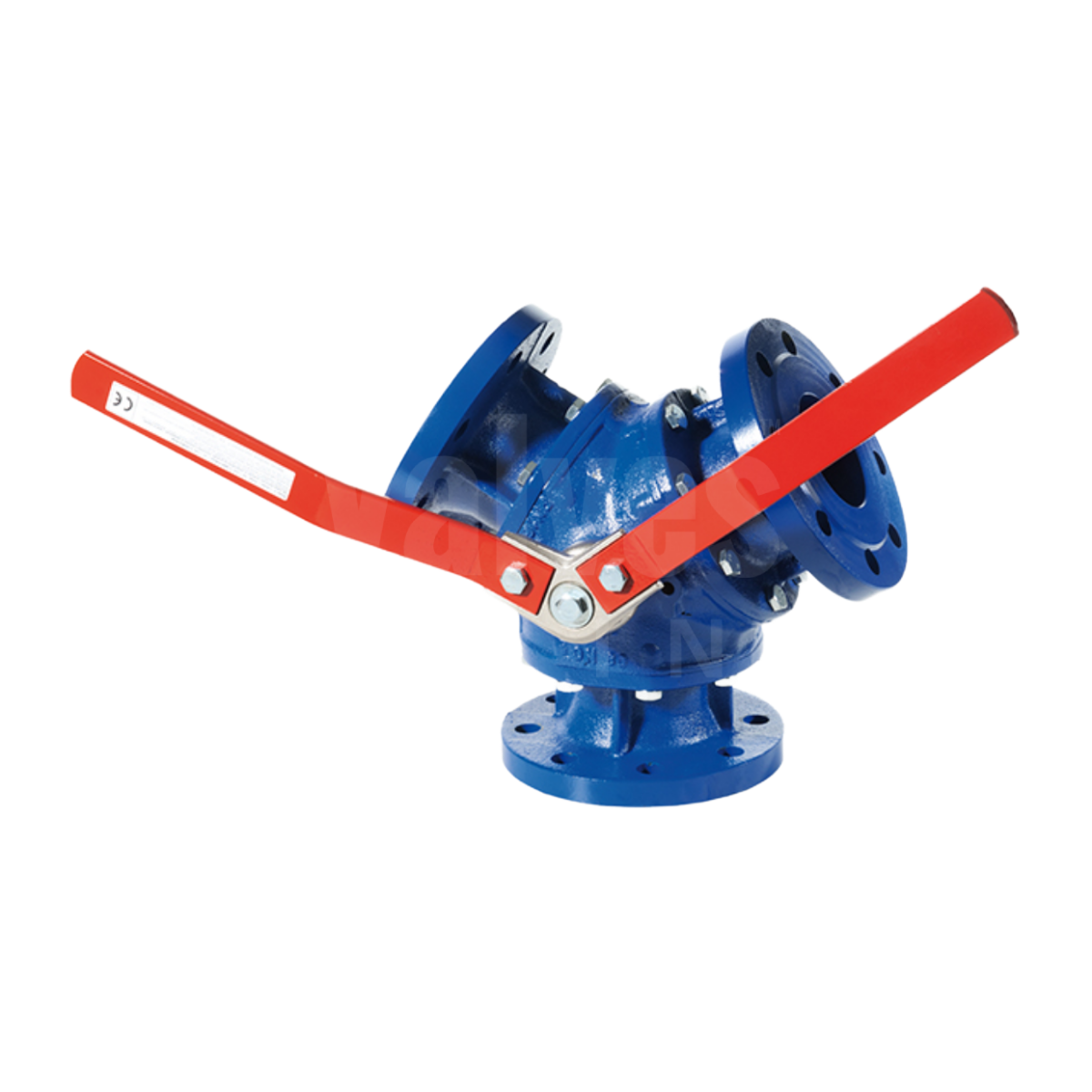 Cast Iron Ball Valve 3 Way Diverter Flanged PN16 Y Port