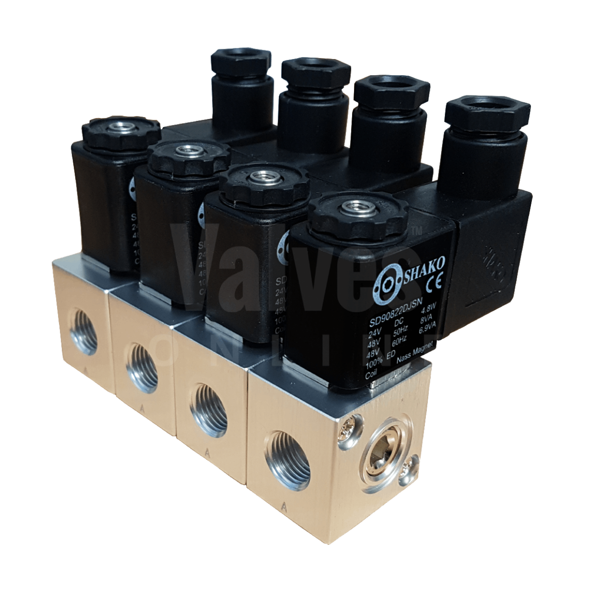 Economy Aluminium 3/2 Normally Closed Solenoid Valve Manifold