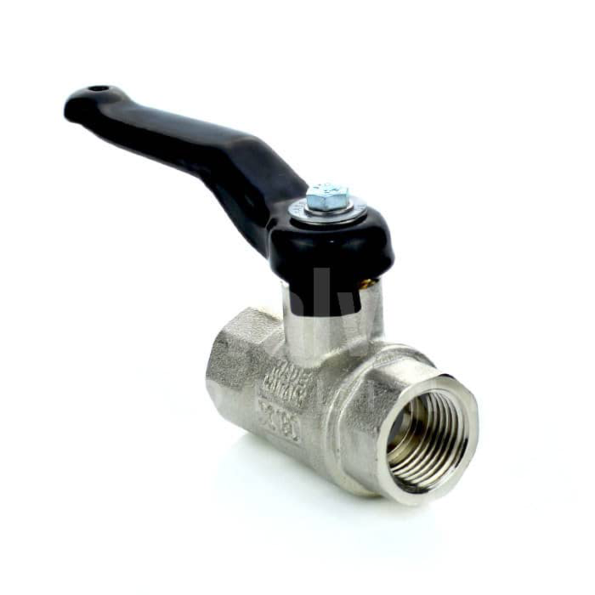 Economy Brass Ball Valve Degreased Black Steel Lever