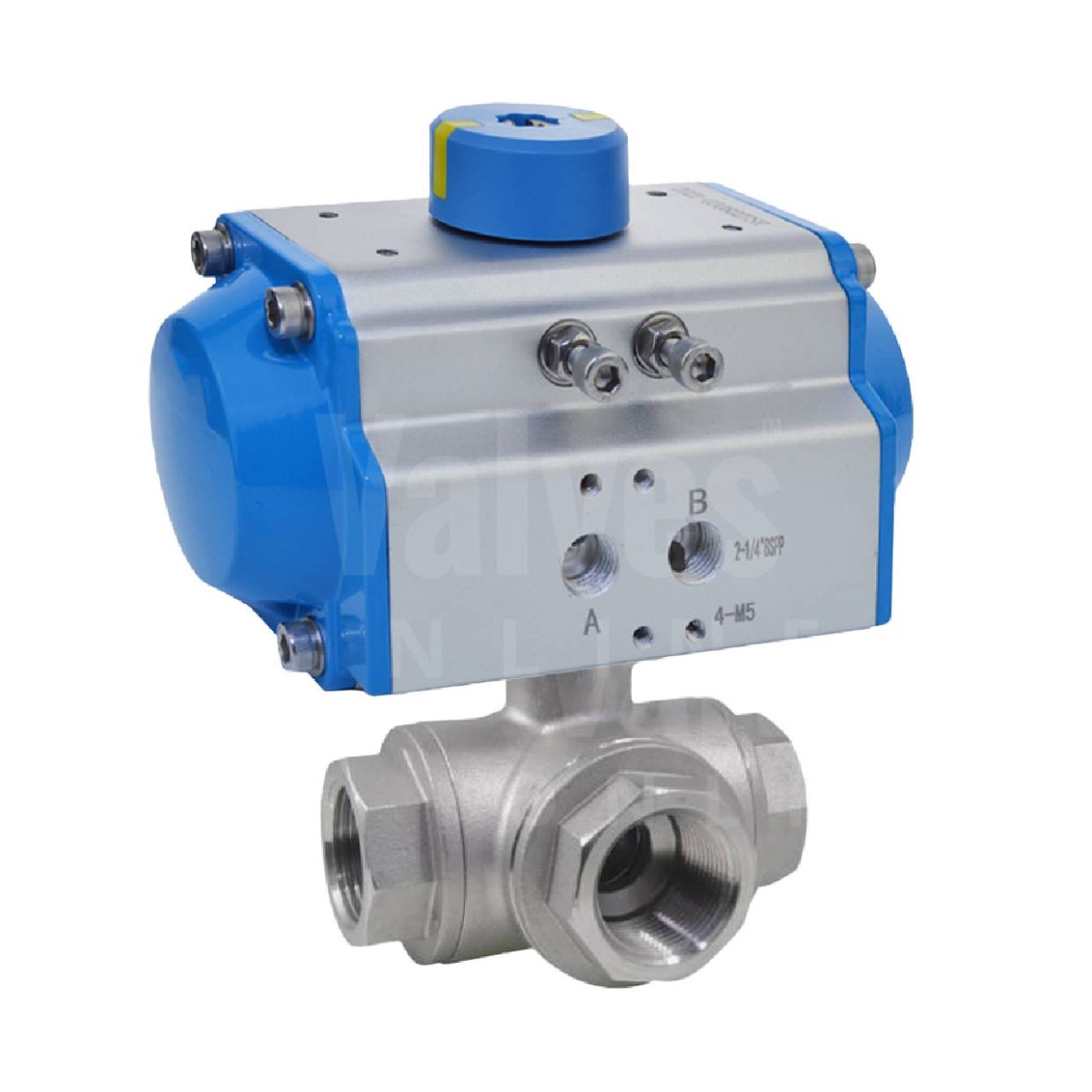 Economy Pneumatic Actuated 3 Way Stainless Steel Ball Valve