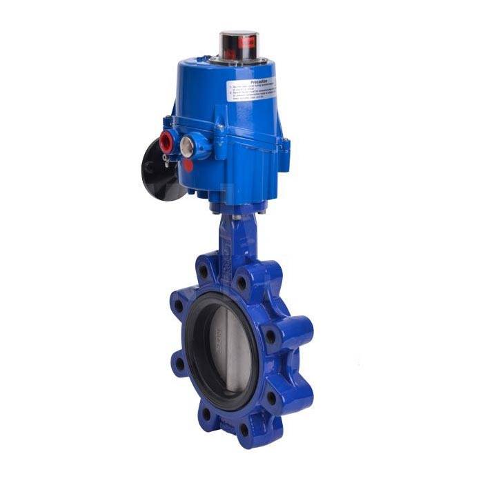 Electric Actuated Lugged PN16 Butterfly Valve - FKM Lined