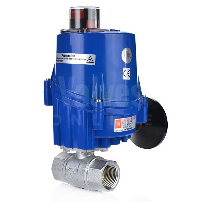Electric Actuated Screwed 2 Way Brass Ball Valve - WRAS Approved