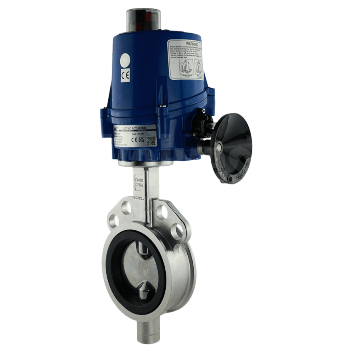 Electric Actuated Stainless Steel Wafer Butterfly Valve with Polished Disc