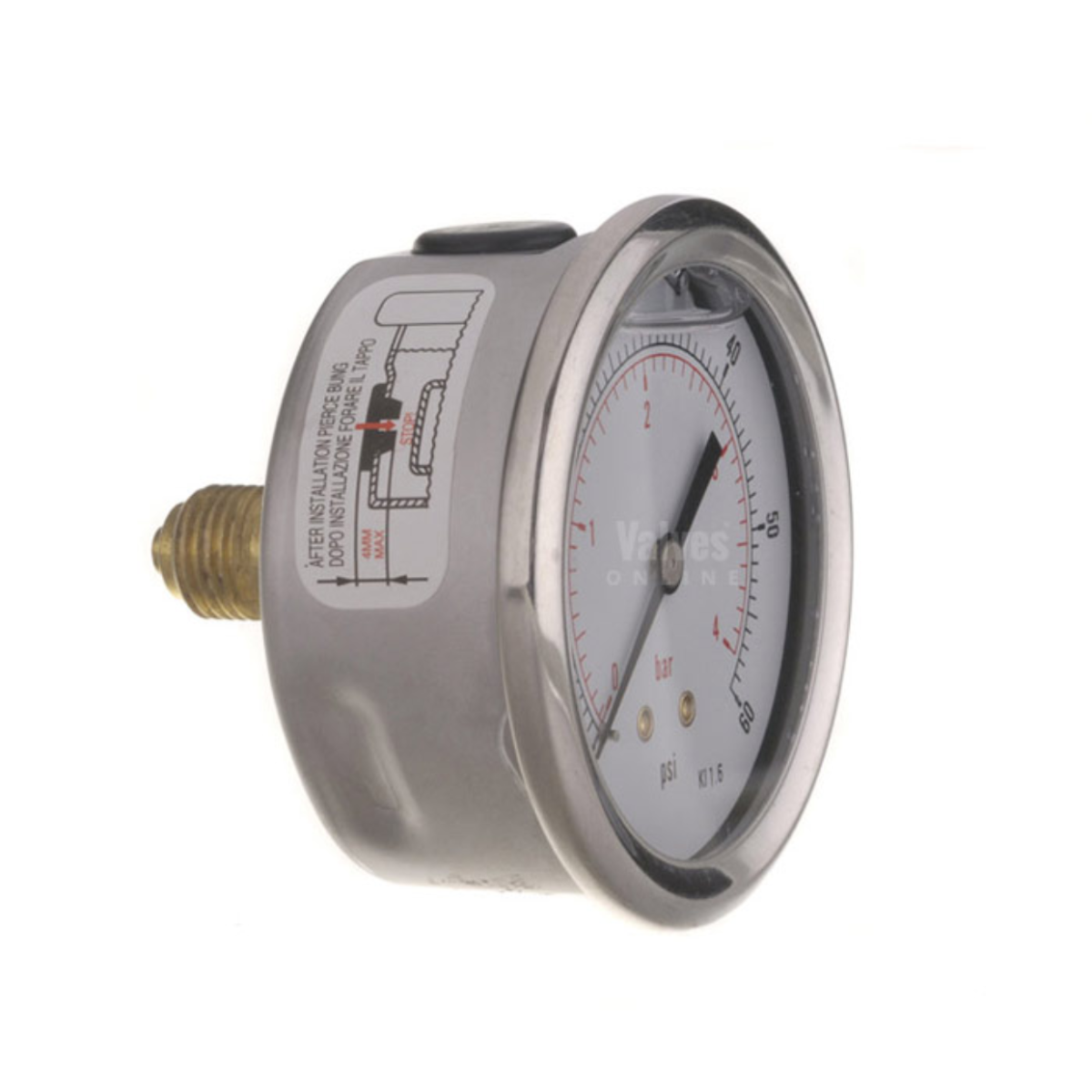 Glycerine Filled Back Entry Gauge