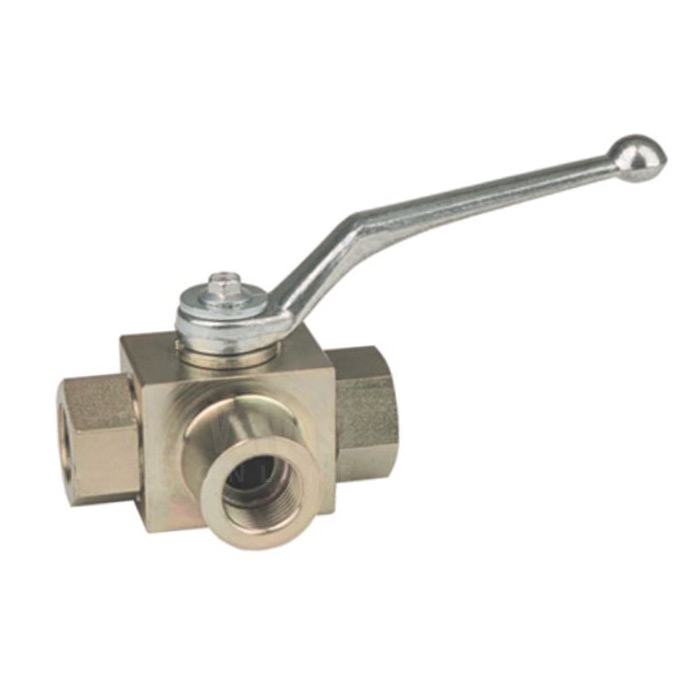High Pressure Ball Valve 3 Way Hydraulic Carbon Steel L Port BK3