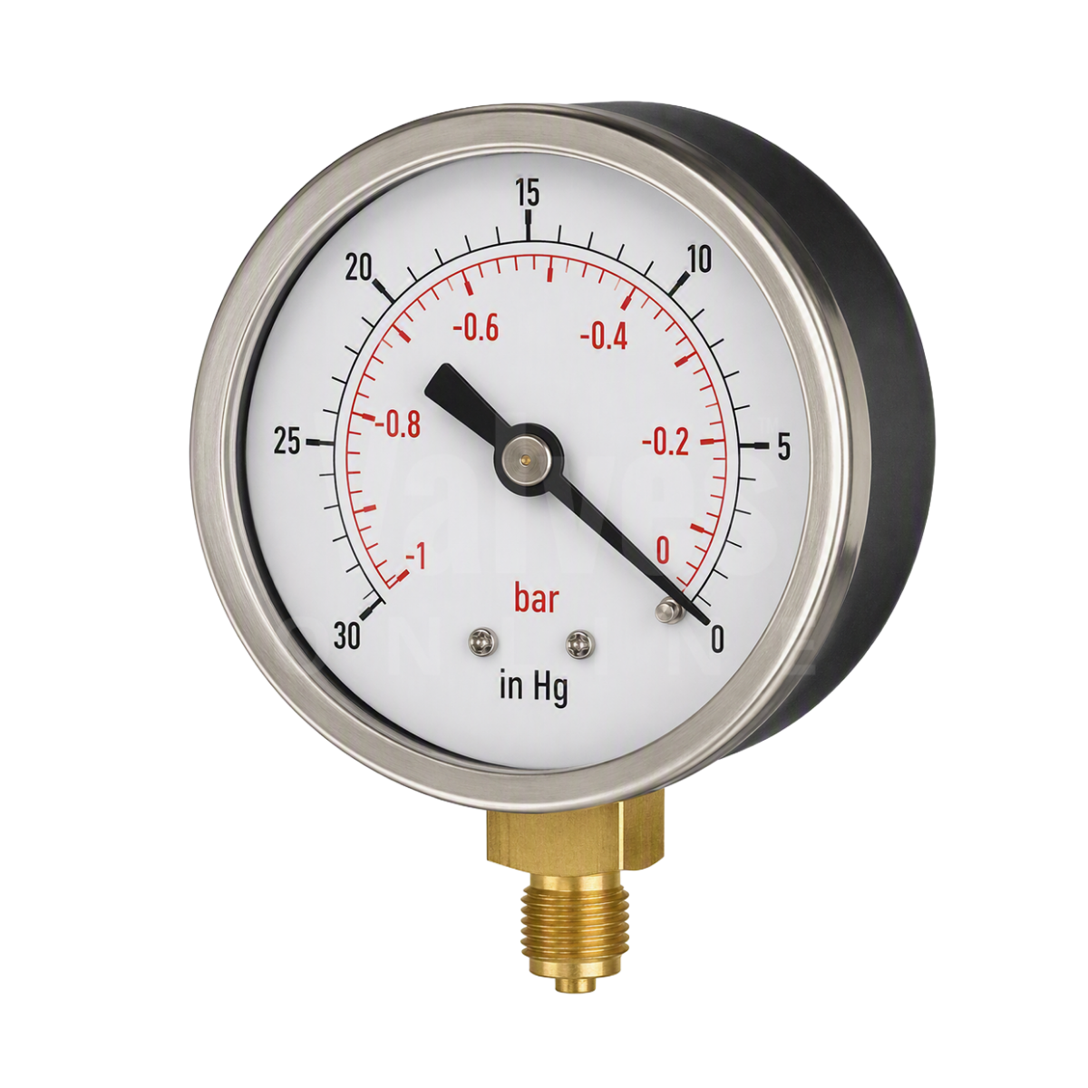 Industrial HVAC Vacuum Gauge -30/0” HG -1/0 Bar