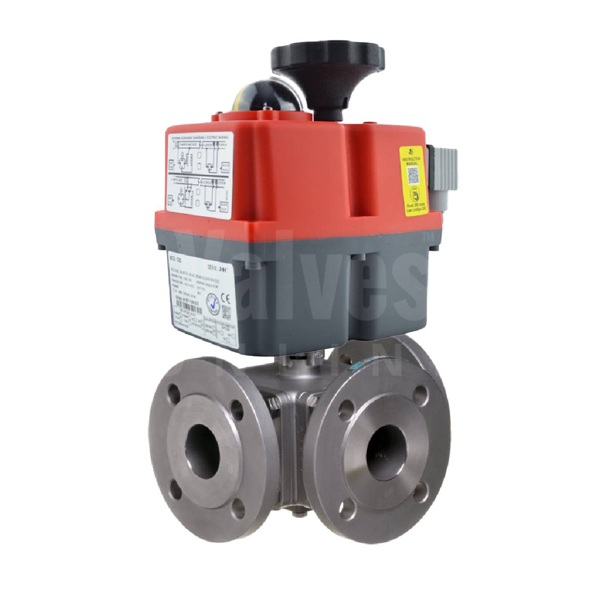 J+J Electric Actuated 3 Way PN16 Ball Valve