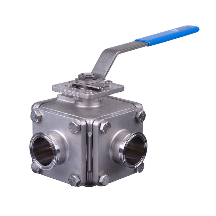 Mars Ball Valve Series 36SN 3 Way Hygienic Direct Mount OD Weld End