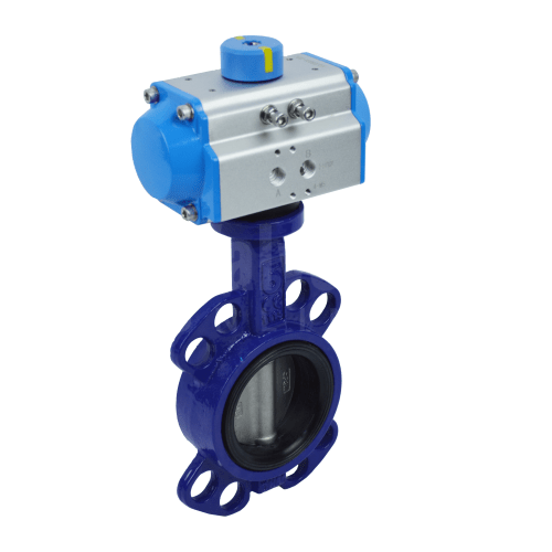 Economy Pneumatic Actuated NBR Lined Wafer Pattern Butterfly Valve