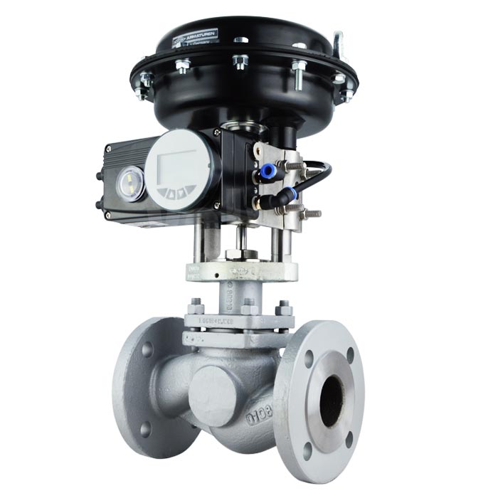 PN40 Cast Steel ARI STEVI-Vario Pneumatic Globe Control Valve C/W Digital Electro-Pneumatic Positioner