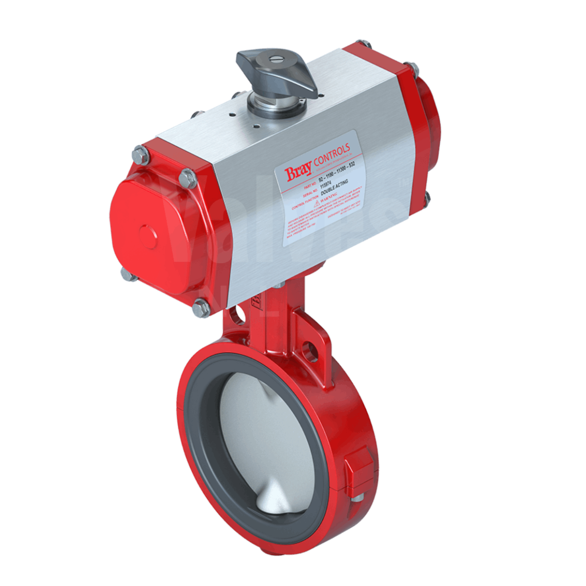 Pneumatic Actuated Bray Series 20 Wafer Butterfly Valve - Stainless Steel Disc & EPDM Liner