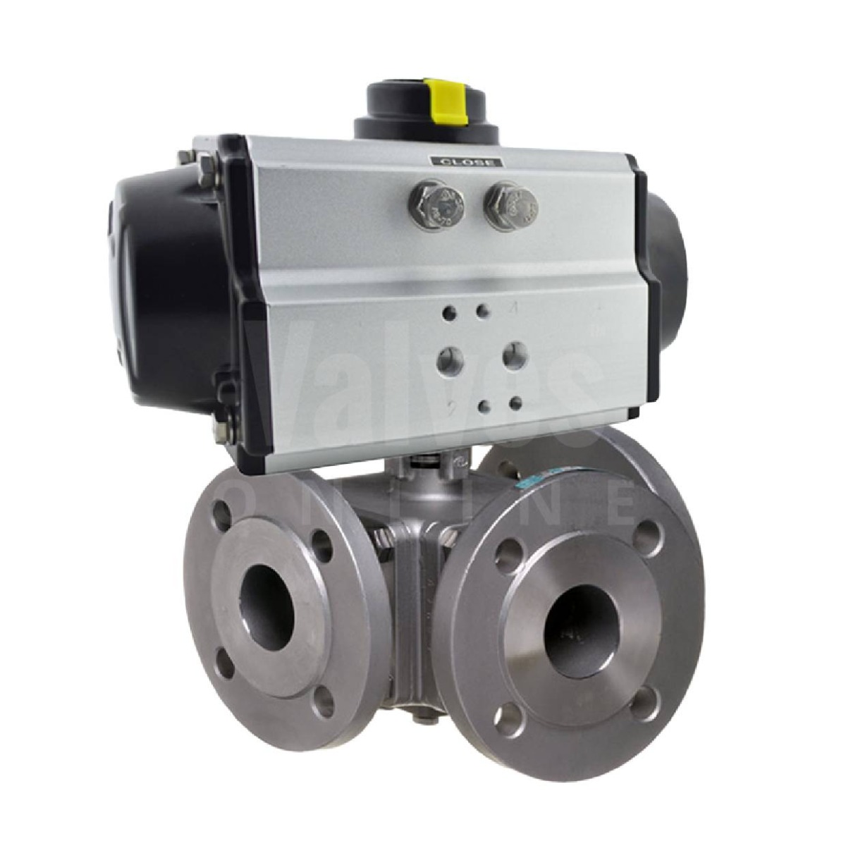 Pneumatic Actuated 3 Way PN16 Stainless Steel Ball Valve