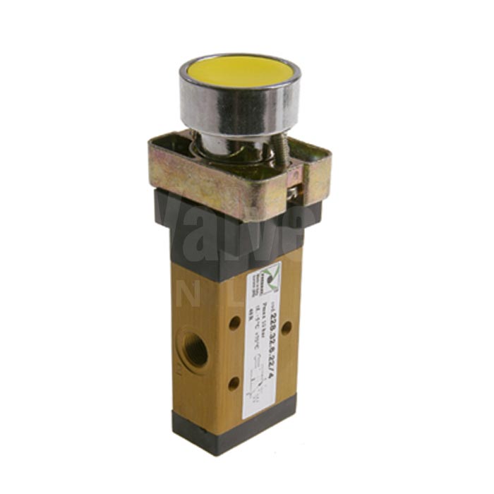 Series 228 Push Button Pneumatic Valve 3/2 & 5/2 - 1/8"