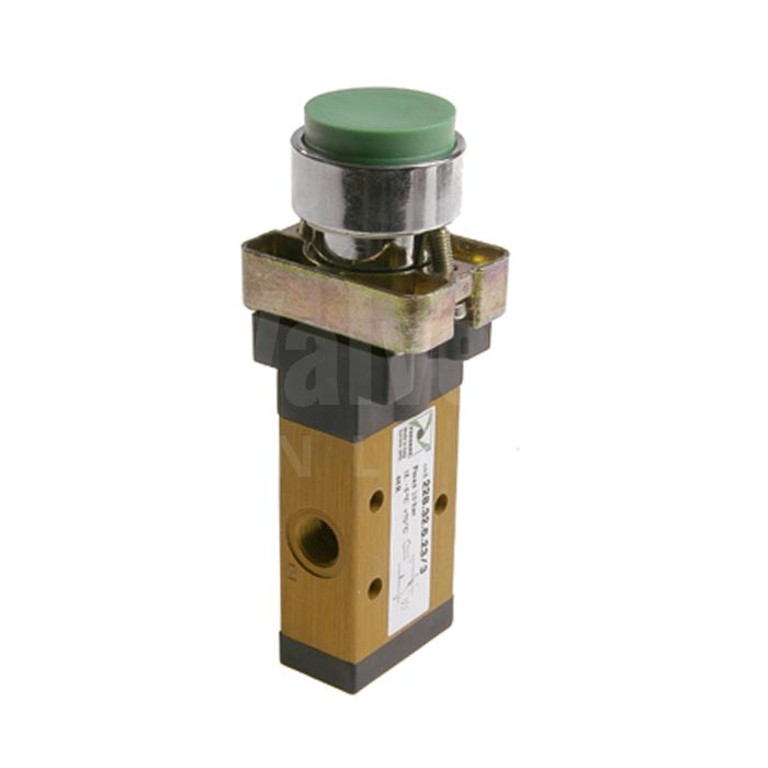 Series 228 Raised Push Button Ø22 Pneumatic Valve 3/2 & 5/2 - 1/8"