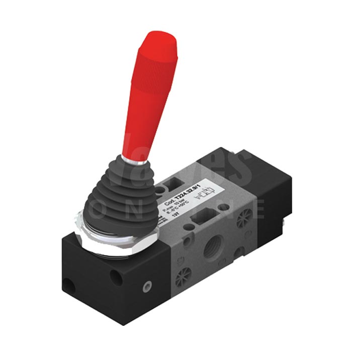 Series T224 Lateral Lever Spring Return & 2 Position, 3/2 & 5/2 - 1/4"