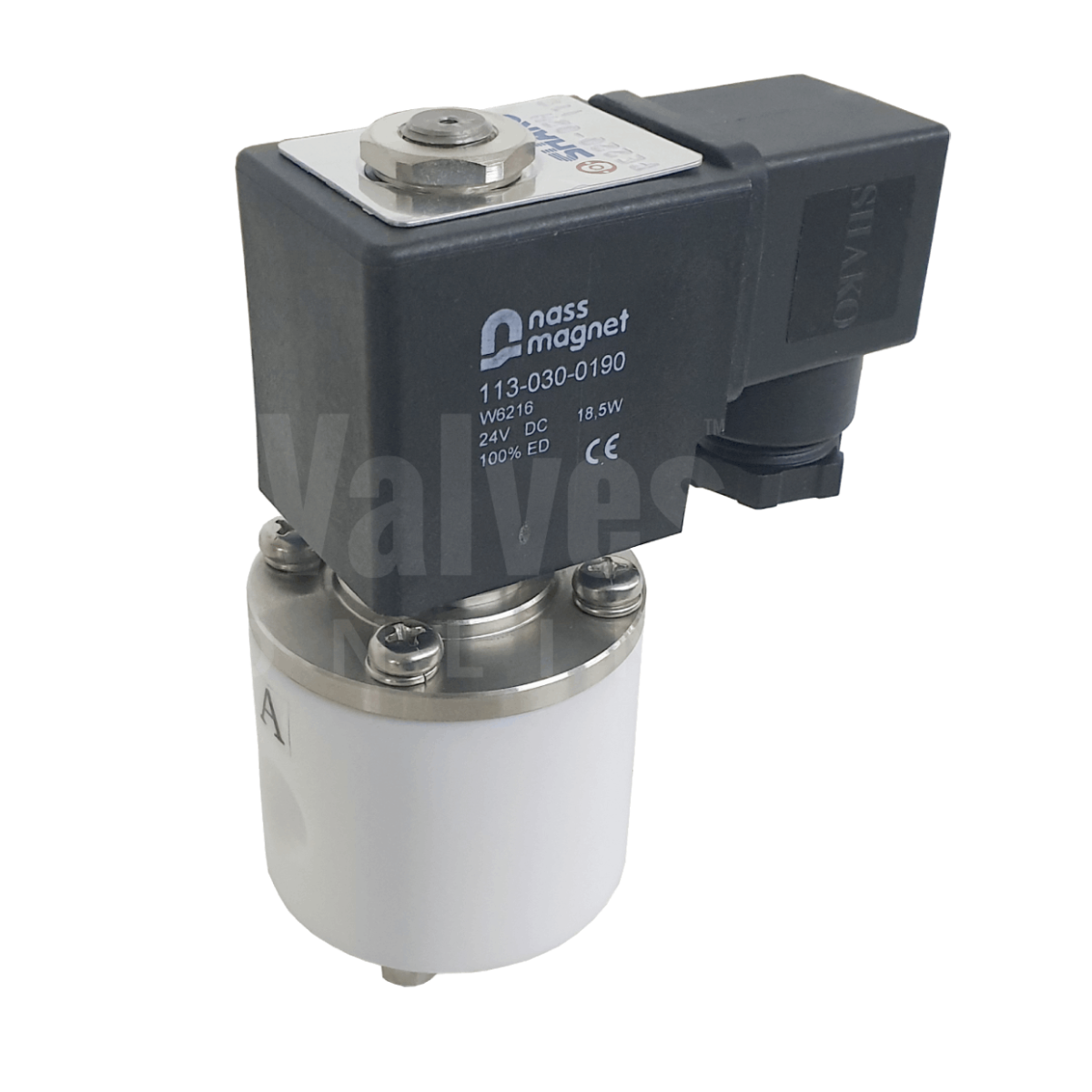 PTFE 0-3 Bar Solenoid Valve For Chemicals - Normally Closed