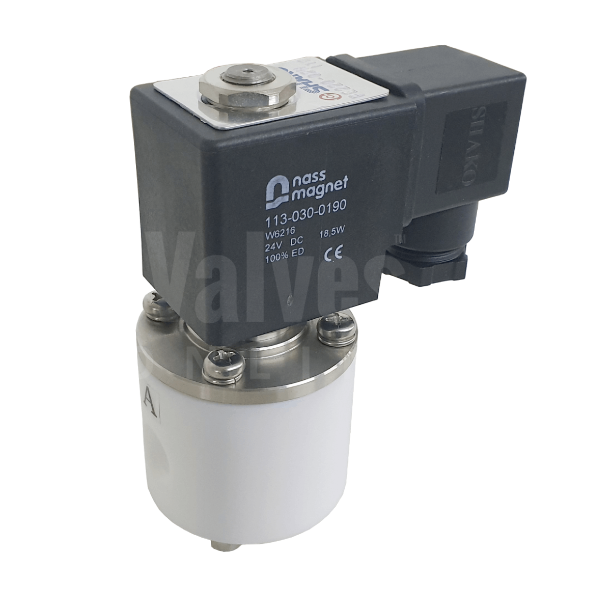 PTFE 0-3 Bar Solenoid Valve For Chemicals - Normally Open