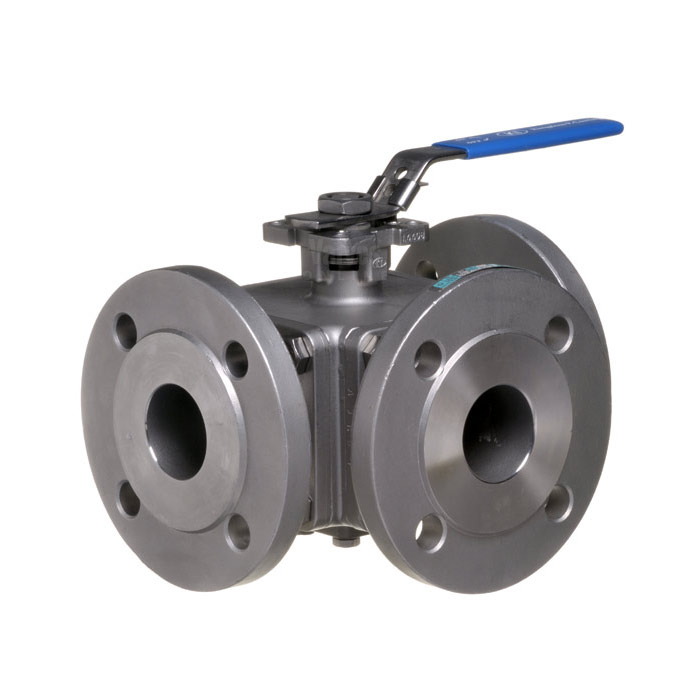 ANSI 150 Direct Mount 3 Way Stainless Steel Ball Valve