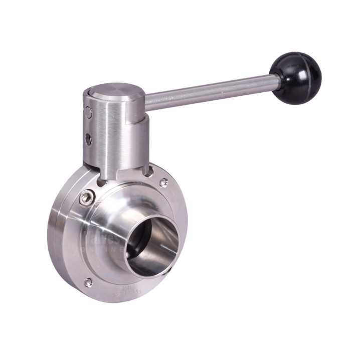 Hygienic Plain Weld End Butterfly Valve