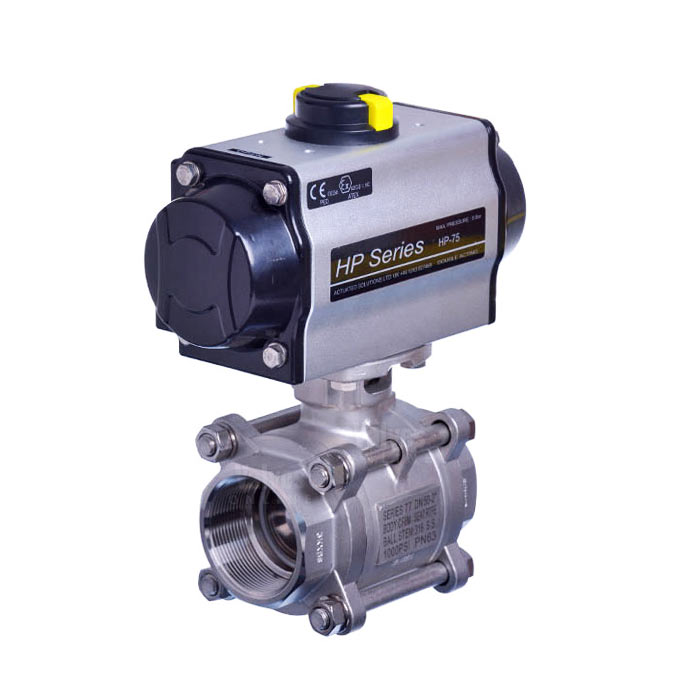 3 Piece Stainless Steel Manual Ball Valve with Limit Switchbox
