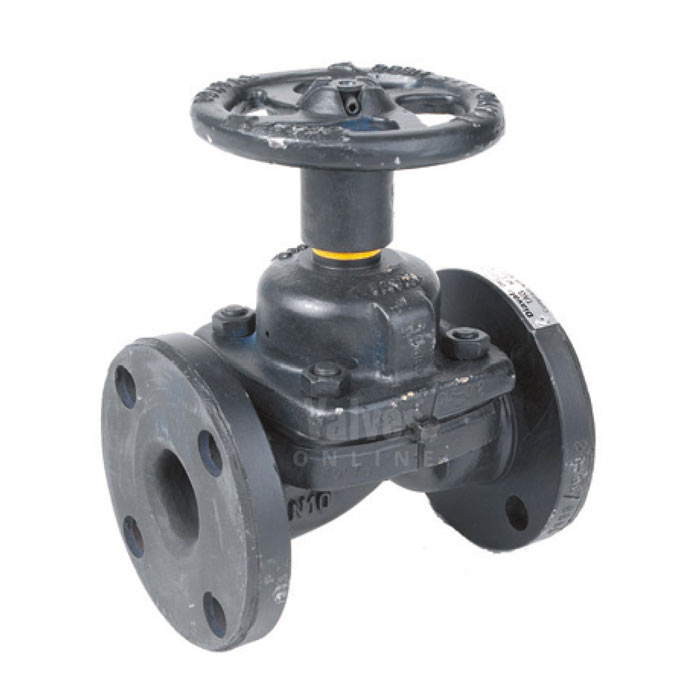 Weir Type Diaphragm Valve Unlined Flanged PN16