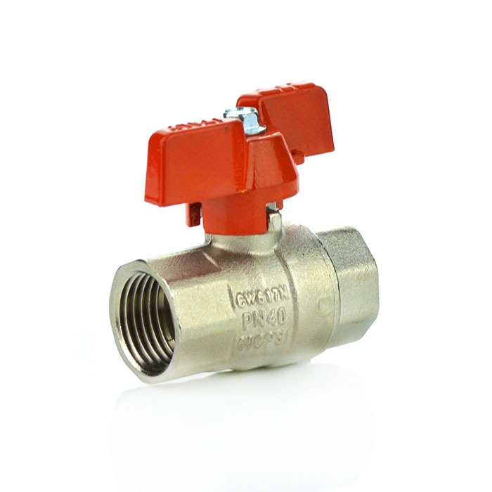 WRAS Approved Brass Ball Valve - Red Butterfly Handle